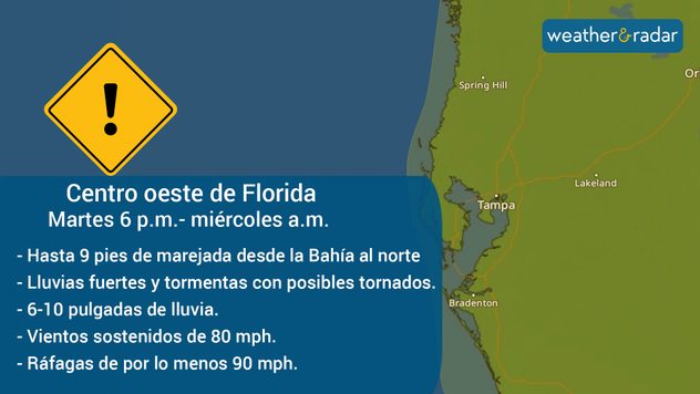 Amenazas para el centro oeste de Florida por Idalia.