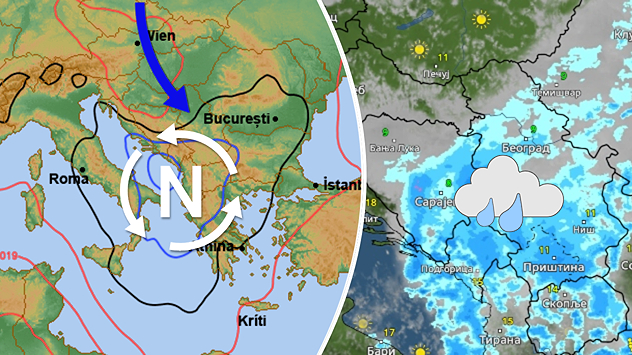 Ciklon i kiša u ponedeljak