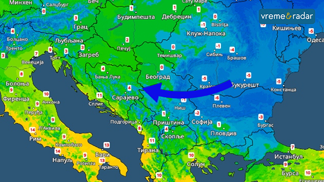 Zahlađenje od nedelje