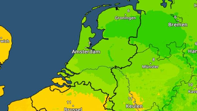 Frisse donderdag - Maximumtemperaturen onder de 10 graden