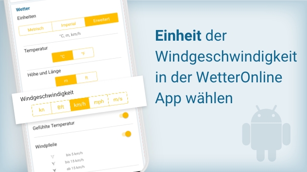 Einheit der Windstärke wählen in der WetterOnline App