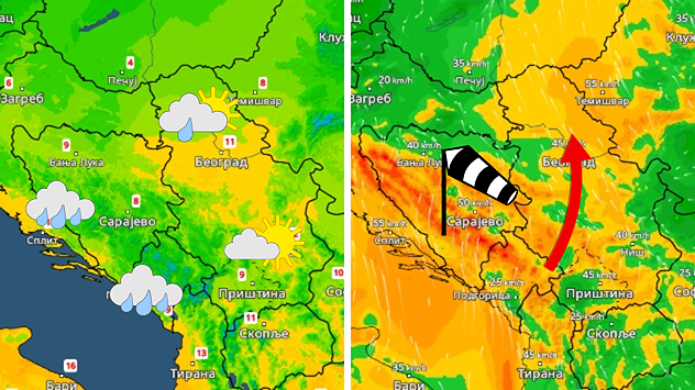 Toplije uz južni vetar