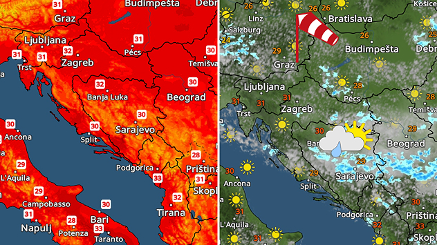 Smjena Sunca i oblaka, ponegdje pljusak