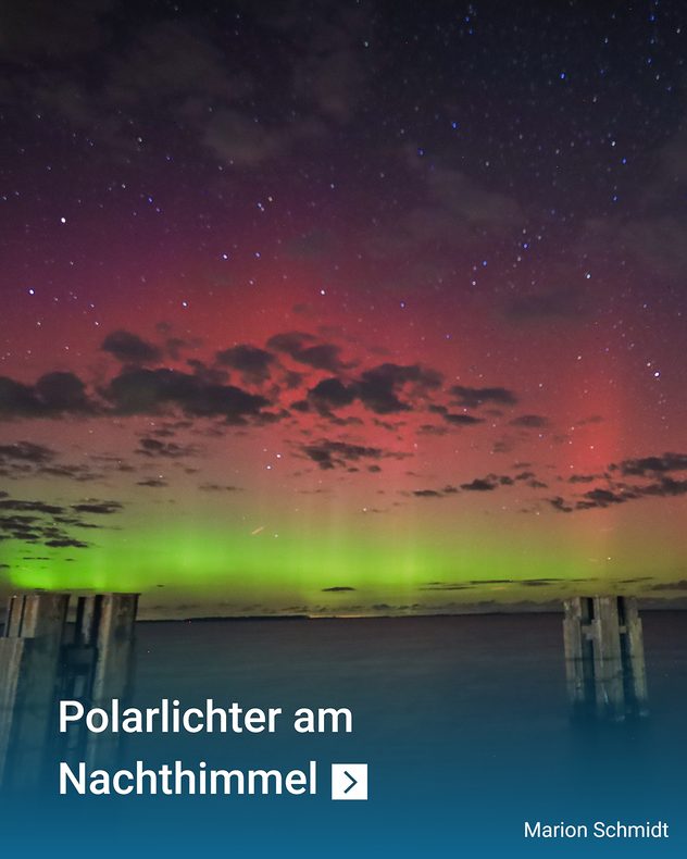 Polarlichter in Mecklenburg-Vorpommern, Deutschland