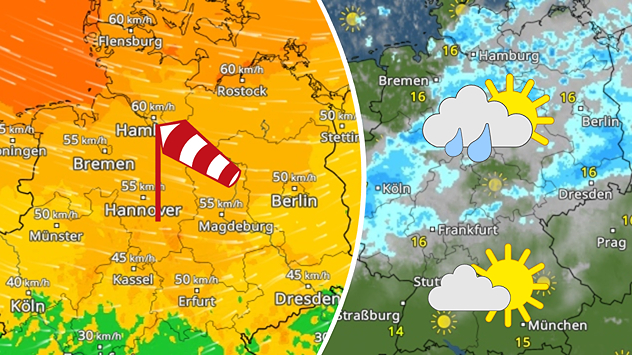 Links das WindRadar für Norddeutschland, rechts das WetterRadar