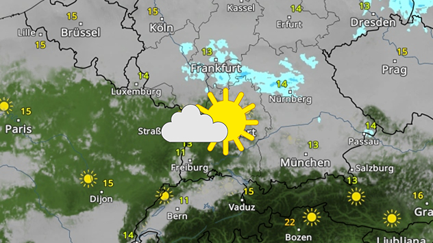 Das WetterRadar zeigt für Samstag im Südwesten Deutschlands einige sonnige Gebiete