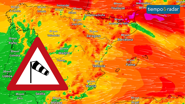 Más de la mitad de España se encuentra en alerta, tanto hoy como mañana, por fuerte viento. En las proximas horas, Nils se desplazará atravesando Francia y se situará algo más cerca del noreste peninsular.&nbsp;