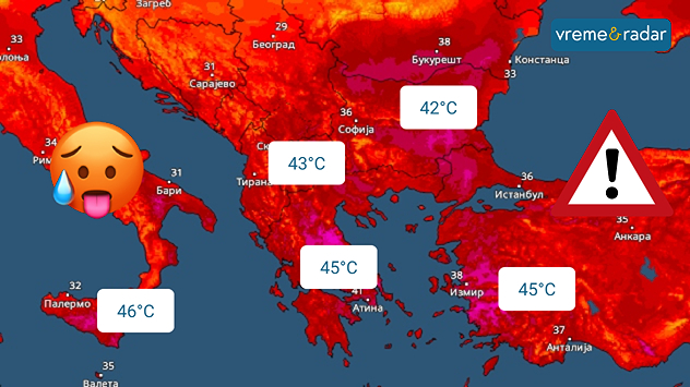 Ekstremno toplo na jugoistoku Evrope