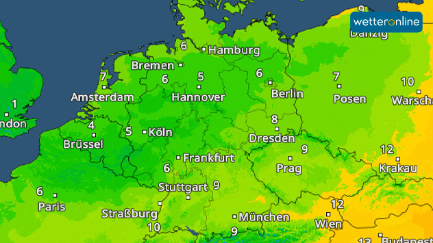 Tiefstwerte TemperaturRadar