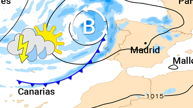 Una borrasca se aproximará el domingo hacia España.