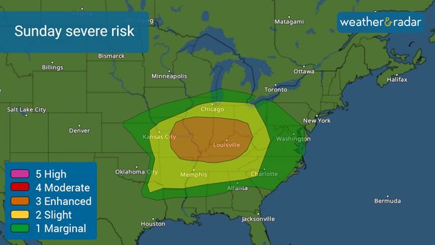 area of risk Sunday