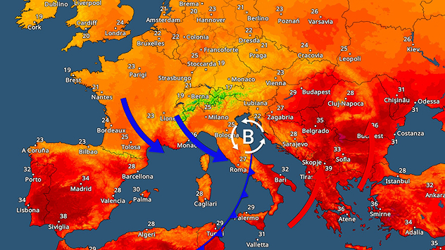 Aria fresca in arrivo da nord ovest