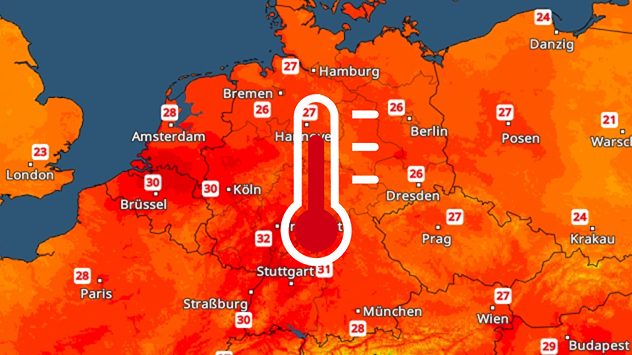 TemperaturRadar-Vorhersage für Samstag.