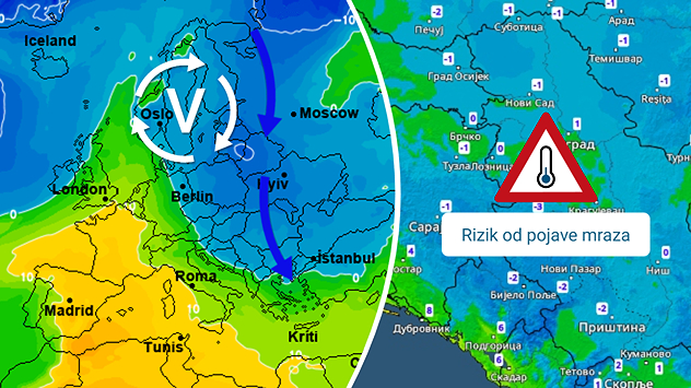 Hladniji period, moguć mraz