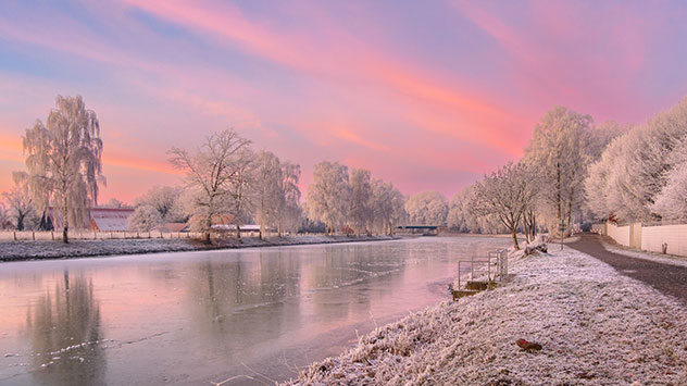 Winter Kälte Münster Reif Fluss 