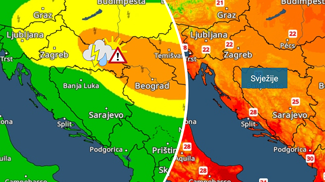 Sunce, ali negdje i izraženi pljuskovi