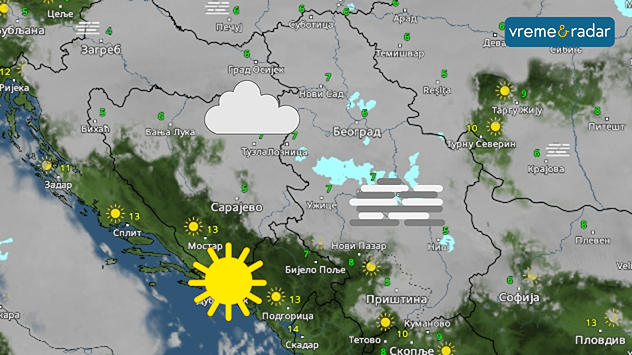 Magla, oblaci, sunce