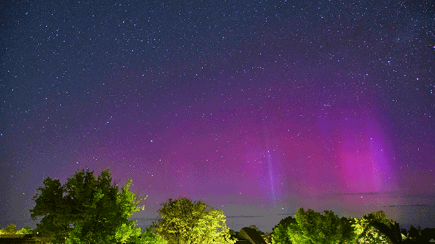 Die Polarlichter waren auch in Rheinsberg in Nordbrandenburg zu sehen. 