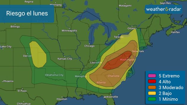 Riesgo de tormentas severas para el lunes. 