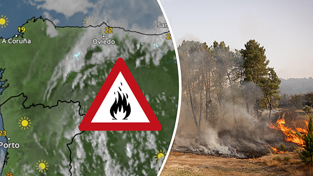 Na severozápadě Pyrenejského poloostrova momentálně hoří hned na několika místech. Kouř z větších požárů je patrný i na našem Meteoradaru.