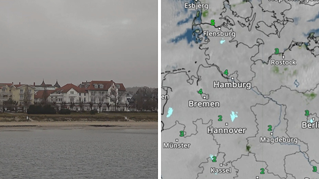 In vielen Teilen der Nordhälfte lassen die Wolken kein Sonnenlicht durch.