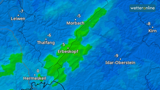 TemperaturRadar von Dienstagmorgen