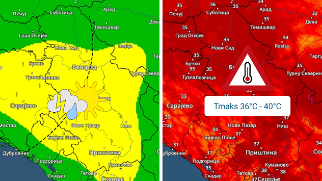 Ređi pljuskovi, vrućina