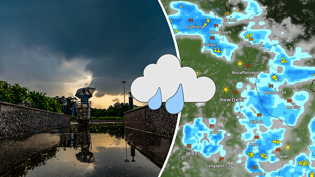 The monsoon trough remains close to Delhi, supporting scattered rain and thundershowers across the capital and nearby areas until Sunday.