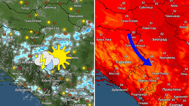 Neznatno svežije, uz poneki pljusak