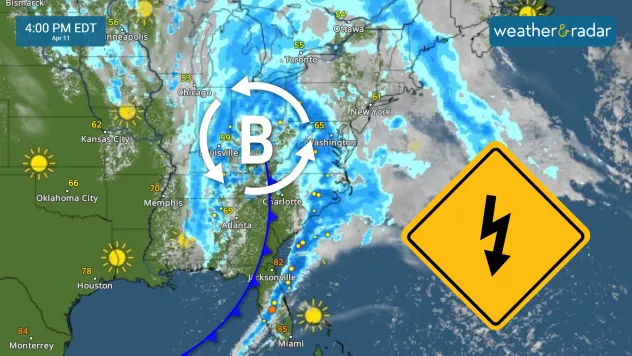 Sistema de baja presión se mueve sobre los Grandes Lagos. 