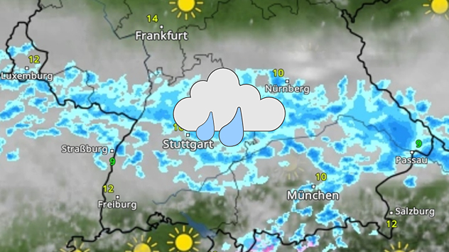 WetterRadar: Regen im Süden am Montagnachmittag