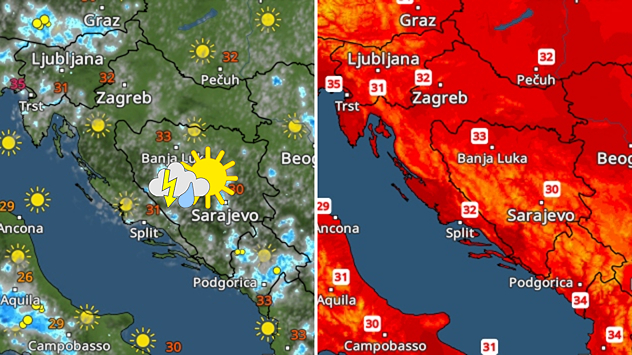 Pretežno sunčano. Pljuskovi, do kada?