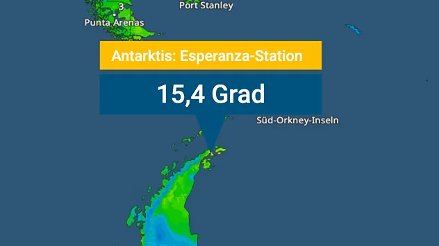 15,4 Grad wurden Anfang Juni an einer Wetterstation in der Antarktis gemessen