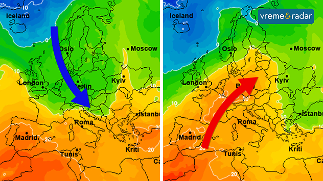 Promena temperature u Evropi
