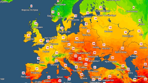 Temperatura u Evropi