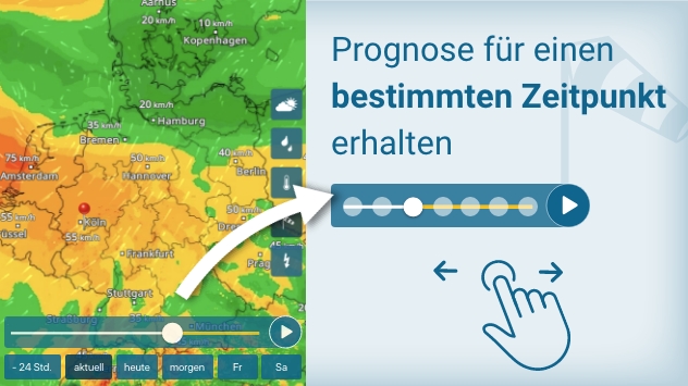 WindRadar Prognose für einen bestimmten Zeitpunkt erhalten
