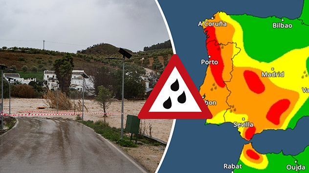 En el sur de Portugal y España, numerosas riadas han desbordado los ríos debido a las fuertes lluvias.