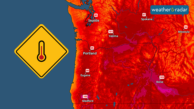 High temperatures for Thursday, August 6, in the Pacific Northwest.