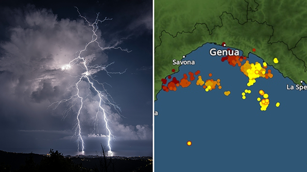 Las imágenes del golfo de Liguria, cerca de Génova, lo muestran de forma impresionante.