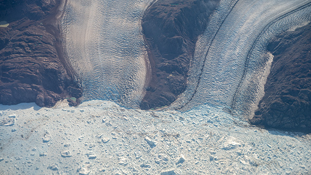 Aufnahmen von zwei Eisströmen in Grönland