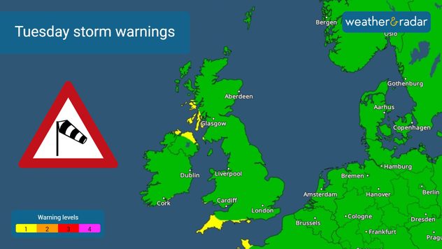 Storm warning map