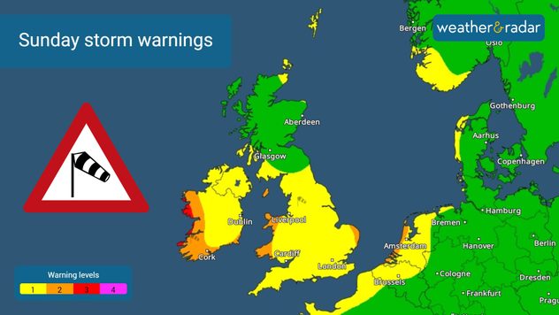 Storm warning map