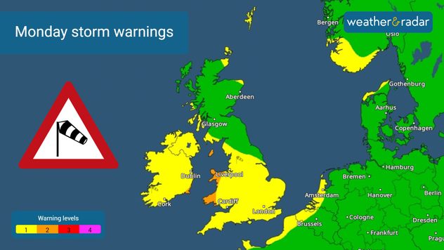 Storm warning map