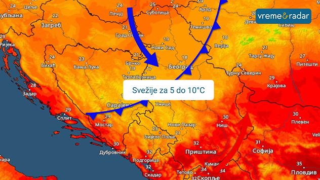 Zahlađenje u četvrtak