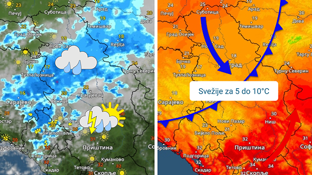 Promena vremena u četvrtak