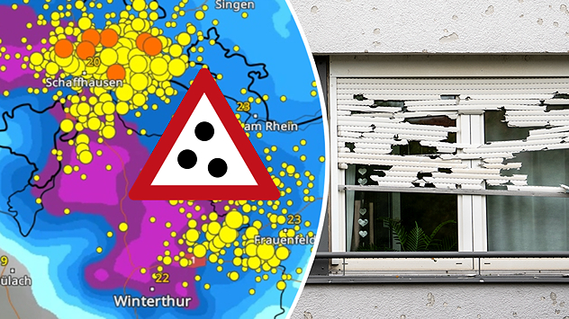 WetterRadar und zertrümmerter Rollladen