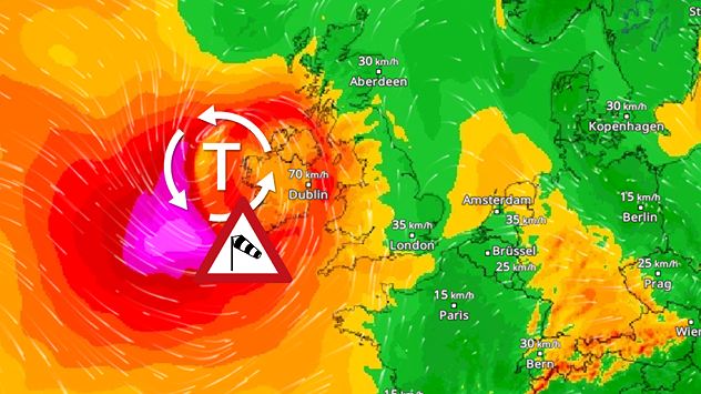 WindRadar-Vorhersage für Freitagabend