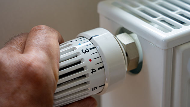 Das Thermostat einer Heizung