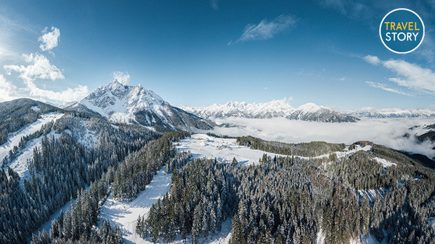 © TVB Stubai Tirol / Sebastian Marko Die verschneite Winterlandschaft des Tiroler Stubaitals.