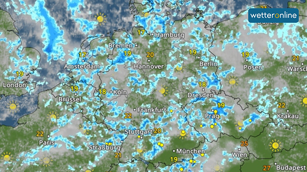WetterRadar mit Schauern 